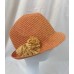 August Hat Company Packable Flower Fedora Natural Adjusts UPF 50+ Salmon   eb-37523813